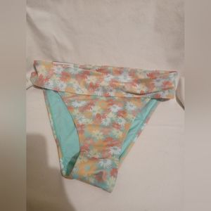 Aeropostale High Rise Classic Coverage Floral Bikini Bottom, Size- Medium